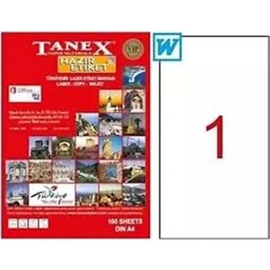 Tanex Lazer Etiket 100Lü TW-2000 210X297