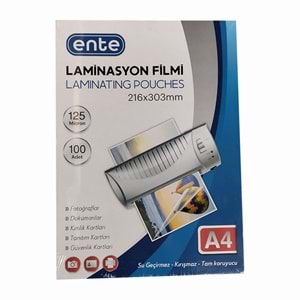 ENTE A4 LAMİNASYON FİLMİ 125 MİCRON