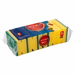 Acord Bulaşık Süngeri Oluklu 5 Li