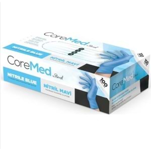 COREMED PUDRASIZ NİTRİL ELDİVEN MAVİ 100 LÜ XL