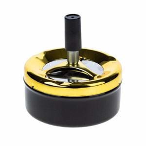 Ashtray Küllük Metal Basmalı Yuvarlak Gold LTS-K104 0616