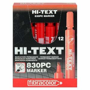 Hi-Text Permanent Marker Kalem Kırmızı Kesik Uç