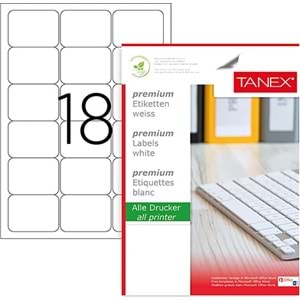 Tanex Lazer Etiket 100Lü TW-2018 63.5X46.6mm TW2018