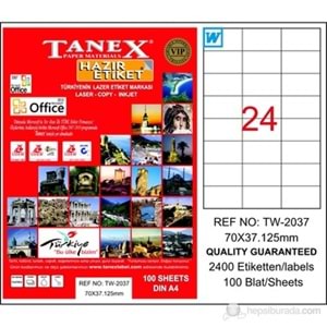 Tanex Lazer Etiket 100Lü TW-2037 70X37.125M