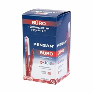 Pensan Büro Tükenmez Kalem 1Mm Kırmızı 50 adet