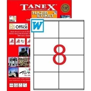 Tanex Lazer Etiket 100 Lü 105X70mm TW-2208