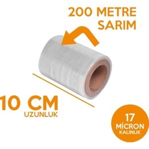 10 CM 17 MİK DİLİMLİ EL TİPİ STREÇ FİLM