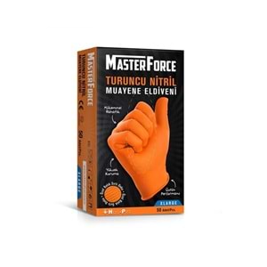 MASTER FORCE TURUNCU NİTRİL ELDİVEN XLARGE 50 Lİ