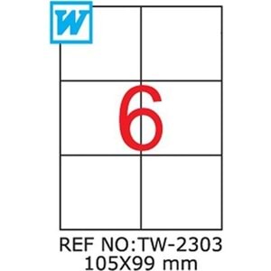 Tanex Tw-2303 Laser Etiket 105X99mm 100 Lü 0971
