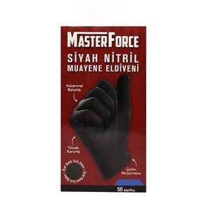 MASTER FORCE SİYAH NİTRİL MUAYENE ELDİVEN MEDİUM