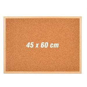 İnterpano Mantar Pano Ahşap Çerçeveli Duvara Monte 45X60