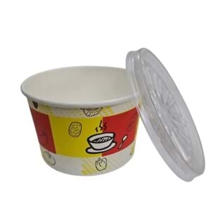CUPLAND 16 OZ KARTON ÇORBA KASESİ KAPAKLI (25) Lİ