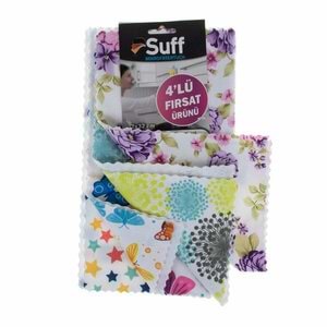 Suff Mutfak Bezi Mikrofiber Çiçek Sepeti 4Lü 32x32 250Gr A01-3232-250 1660