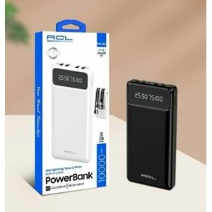 Acl PowerBank Şarj Aleti Lcd Gösterge Fenerli 10.000Mah PW-82 2381