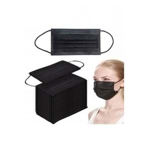 QB HATS CERRAHİ SİYAH MASKE 50 Lİ