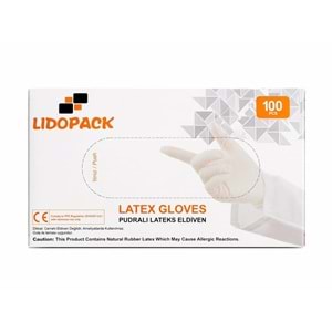 LIDOPACK LATEKS PUDRALI MUAYENE ELDİVENİ 100 LÜ LARGE