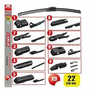 Carub Oto Cam Sileceği 550mm 22 inch Muz 9 Aparatlı Kutulu BR1353359