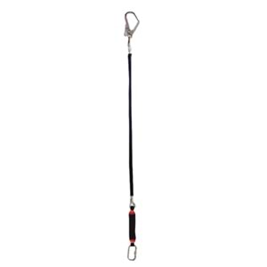 ŞOK EMİCİLİ TEK BACAKLI LANYARD K4 KANCALI-STATİK İPLİ