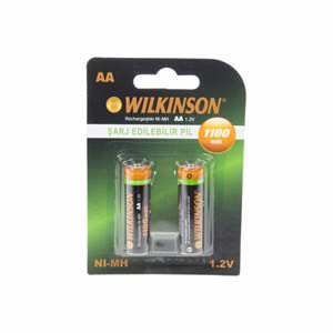 Wilkinson Pil Kalem Şarjlı 1100Mah 1.2V 2 Li Kart AA ŞARJ EDİLEBİLİR