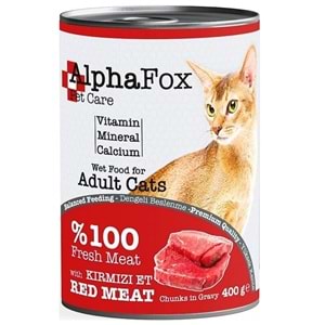 ALPHA FOX KEDİ KONSERVE MAMA 400 GR KIRMIZI ETLİ