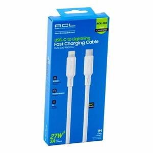 Acl Şarj Kablo PD USB Type-C - Lightning 27W 1mt ACK-108 4934