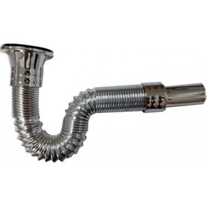 DENİZ KÖRÜKLÜ SİFON LAVABO GİDER BORUSU METAL