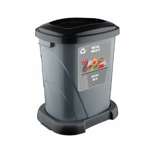 Tuffex Geri Dönüşüm Kovası - Metal Siyah 50Lt
