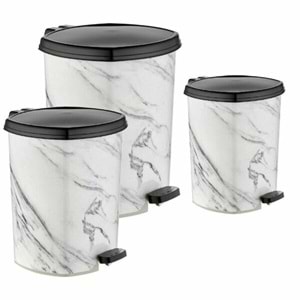 Merdem Çöp Kovası 3 Lü Desenli Pedallı Set (No.2-3-4) MRD151 1515
