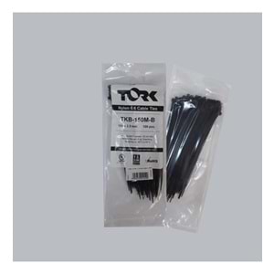 TORK KABLO BAĞI CIRT KELEPÇE SİYAH 150X2,5 MM 100 LÜ