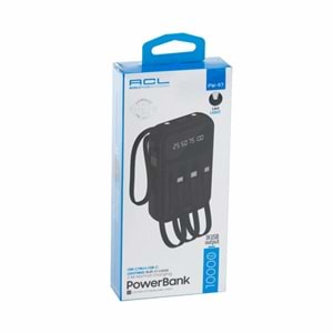 Acl Powerbank Lcd Göstergeli Dahili Type-C Mikro 1xUSB 10.000 Mah PW-97 8178