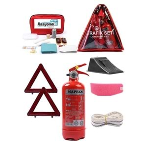 Lüks Trafik Seti - ilk Yardım Seti - Araç Yangın Tüpü - Üçgen Set
