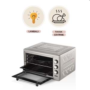 Akel AF381L 38 lt Midi Fırın Tavuk Çevirme Fonksiyonlu