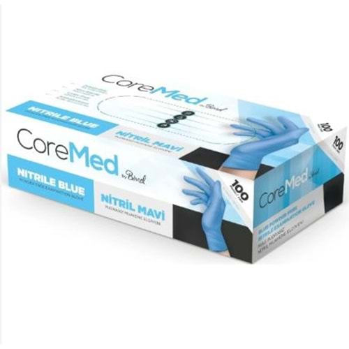 COREMED PUDRASIZ NİTRİL ELDİVEN MAVİ 100 LÜ XL