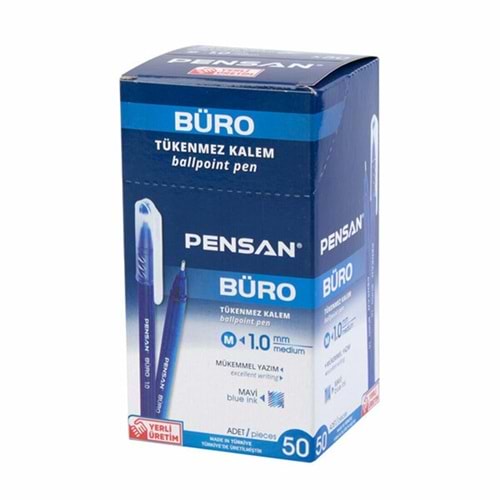 Pensan Büro Tükenmez Kalem 1Mm Mavi 50 adet