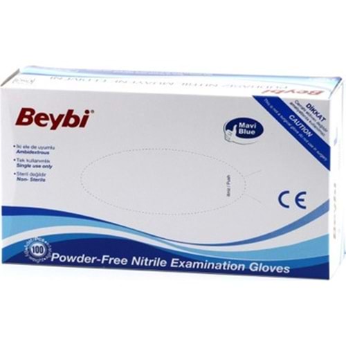 BEYBİ PUDRASIZ NİTRİL ELDİVEN L BEDEN 100 LÜ