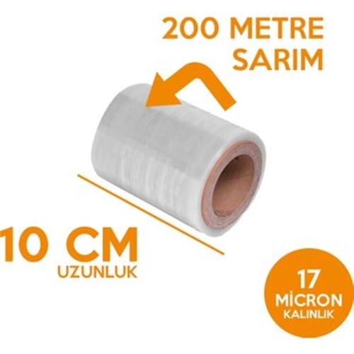 10 CM 17 MİK DİLİMLİ EL TİPİ STREÇ FİLM