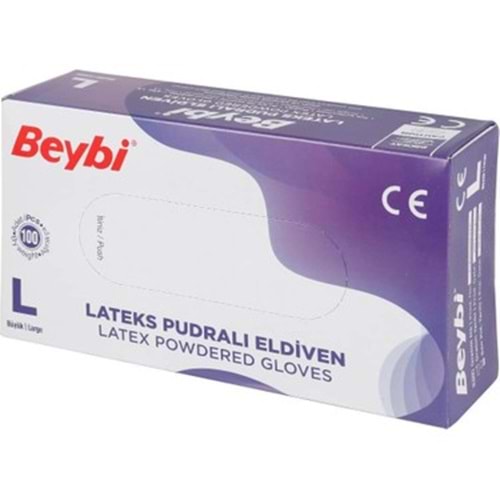 BEYBİ LATEKS PUDRALI MUAYNE ELDİVENİ LARGE 100 LÜ