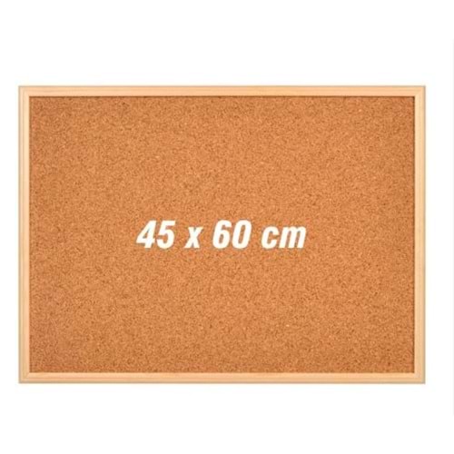 İnterpano Mantar Pano Ahşap Çerçeveli Duvara Monte 45X60