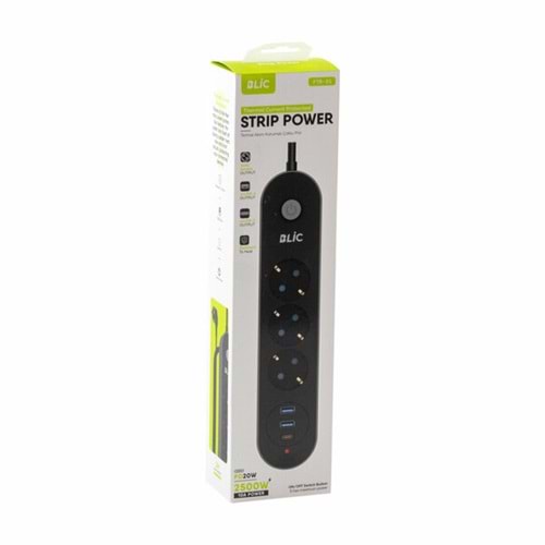 Blic-Fulltech Akım Korumalı Grup Priz 2mt Kablo Anahtarlı 10A (3 Priz 3XUSB) FTR-01 2344 7102