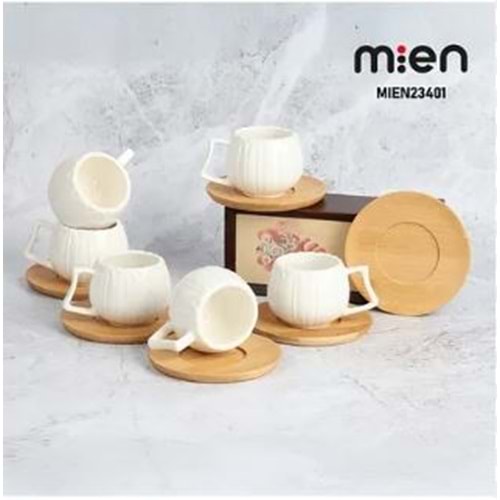 MİEN MIEN23401 90CC BAMBU TABAKLI FİNCAN SETİ