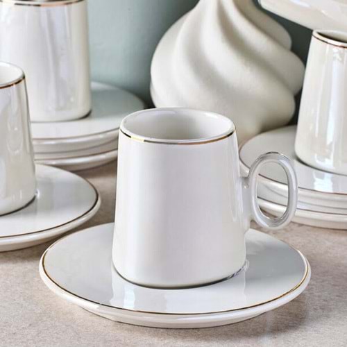 PEROTTİ FİNCAN TAKIMI KAHVE PORSELEN 12 PARÇA