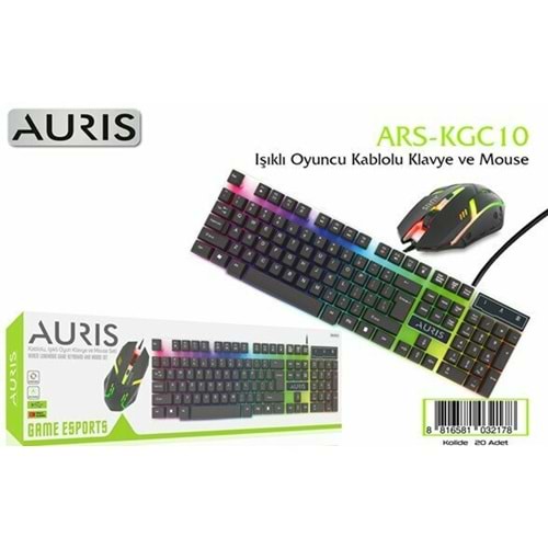 Auris Klavye ve Mouse Set Oyuncu Kablolu ARS-KGC10