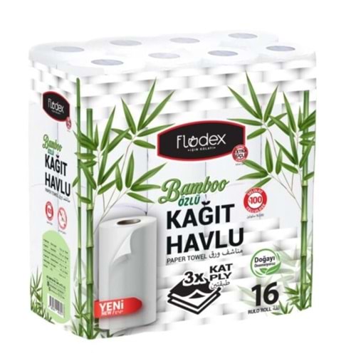 FLODEX 3 KATLI BAMBU ÖZLÜ KAĞIT HAVLU 16 LI