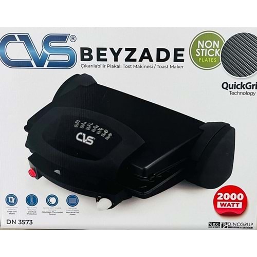 CVS DN 3573 BEYZADE ÇIKARILABİLİR PLAKALI TOST MAKİNESİ