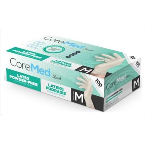 COREMED Lateks Pudrasız Eldiven Small 100 LÜ