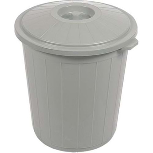 Hür Life GRİ Plastik Çöp Kovası 90lt - Jumbo