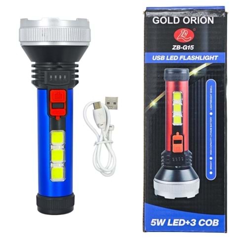 GOLD ORİON ZB-G15 ŞARJLI EL FENERİ