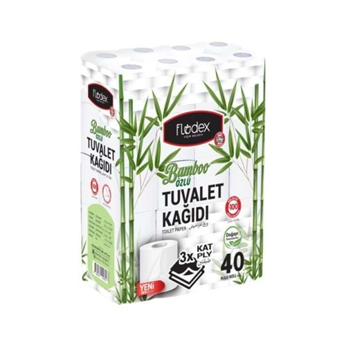 FLODEX 3 KATLI BAMBU ÖZLÜ TUVALET KAĞIDI 40 LI