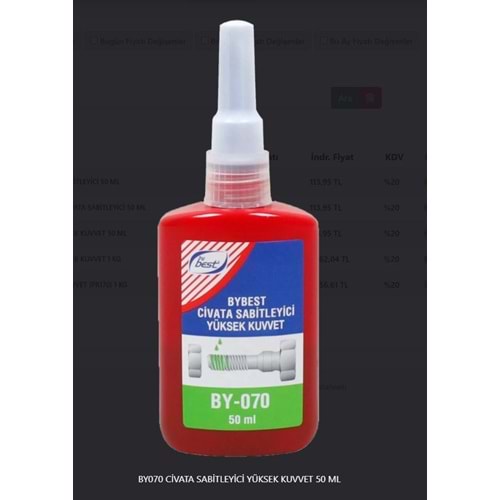 BYBEST CİVATA SABİTLEYİCİ YÜKSEK KUVVET BY-070 50 ML