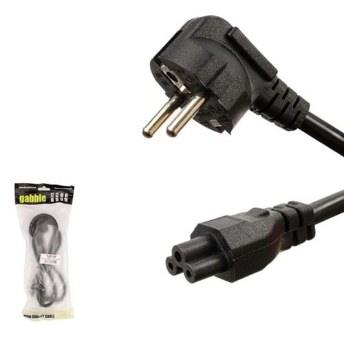 GABBLE GAB-NYK015 1.5 Mt 0.75 MM Seramik Uç Poşetli Yonca Kablo Power Kablosu notebook